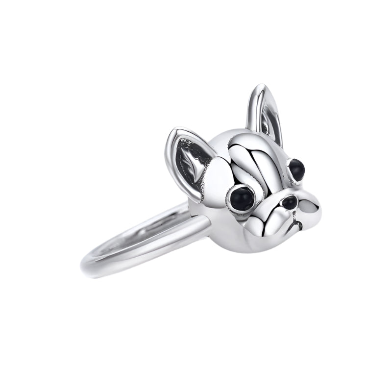 925 Sterling French Bulldog Ring