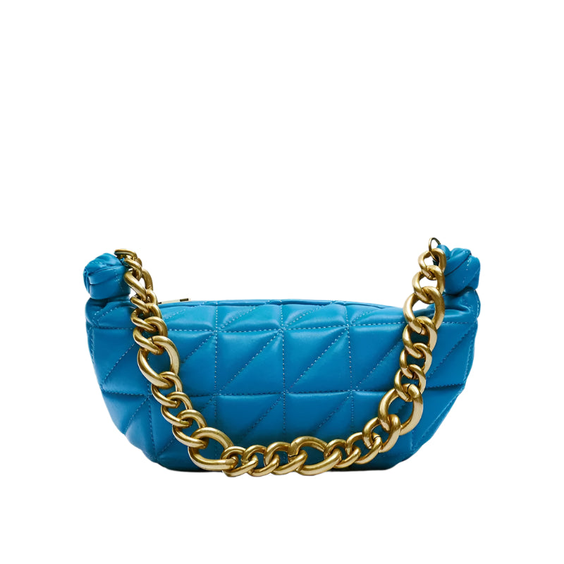 Rhomboid Quilted Soft Sheep Leather Shoulder Bag