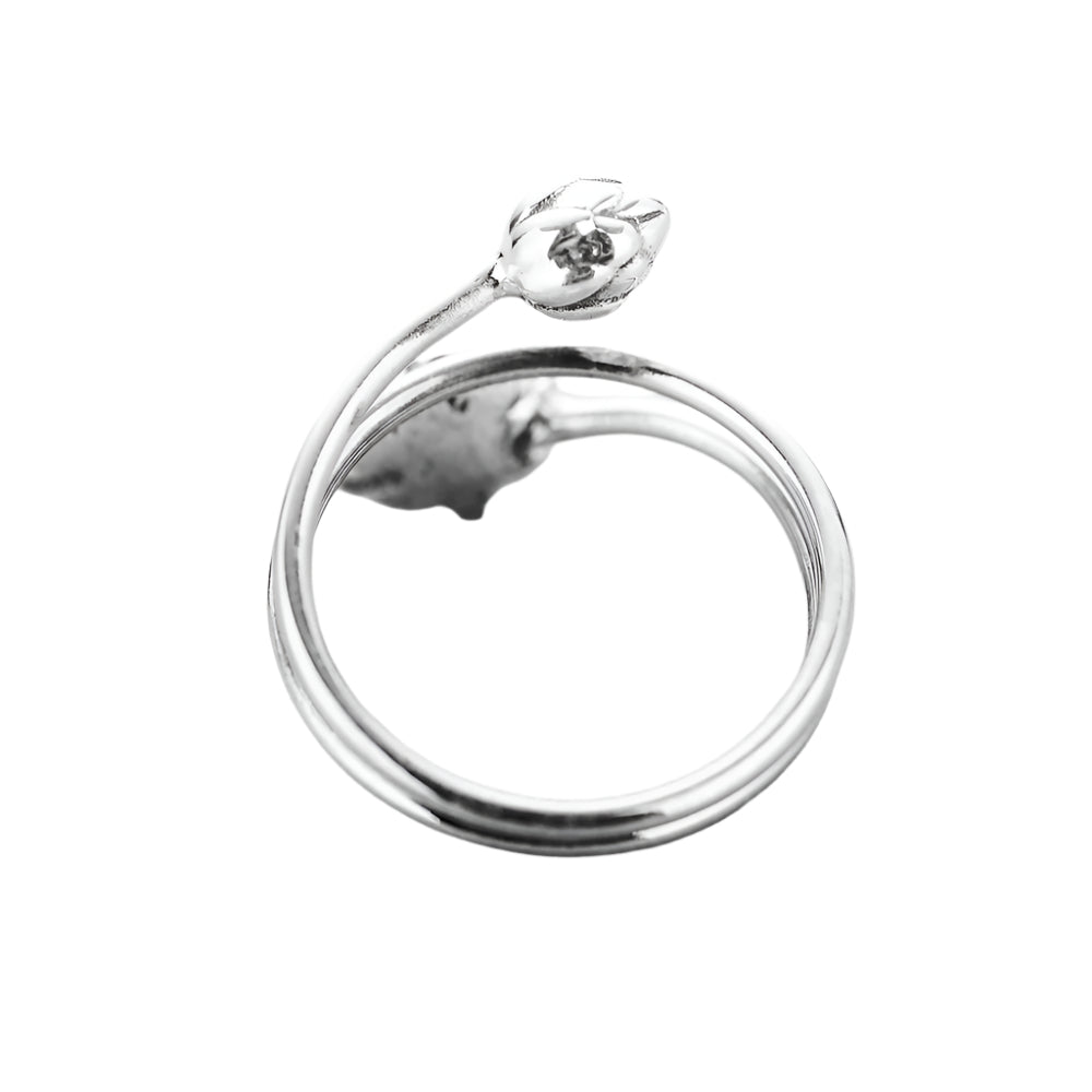 Adjustable 925 Sterling Silver Lotus Ring