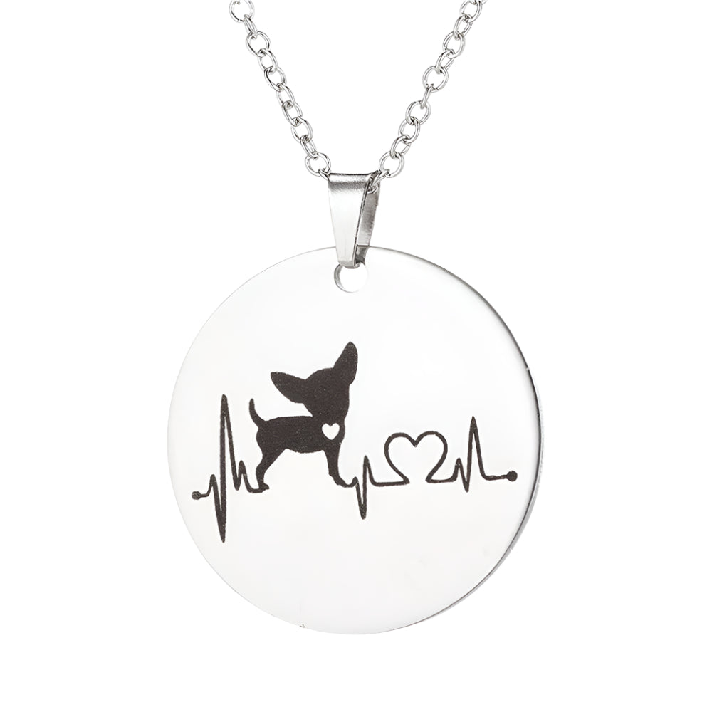 Stainless Steel Dog's Heart Beat Necklace