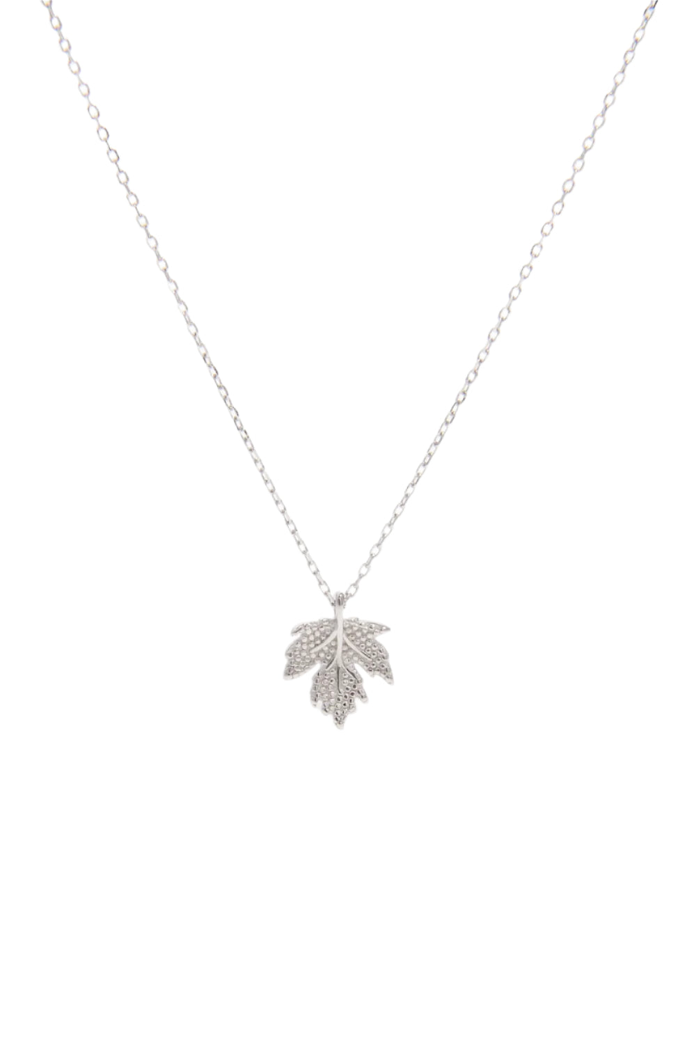 925 Sterling Silver Zircon Maple Leaf Necklace