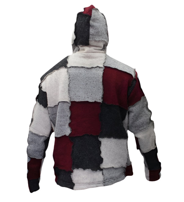 Men's Knitted Patchwork Zip Up Jacket