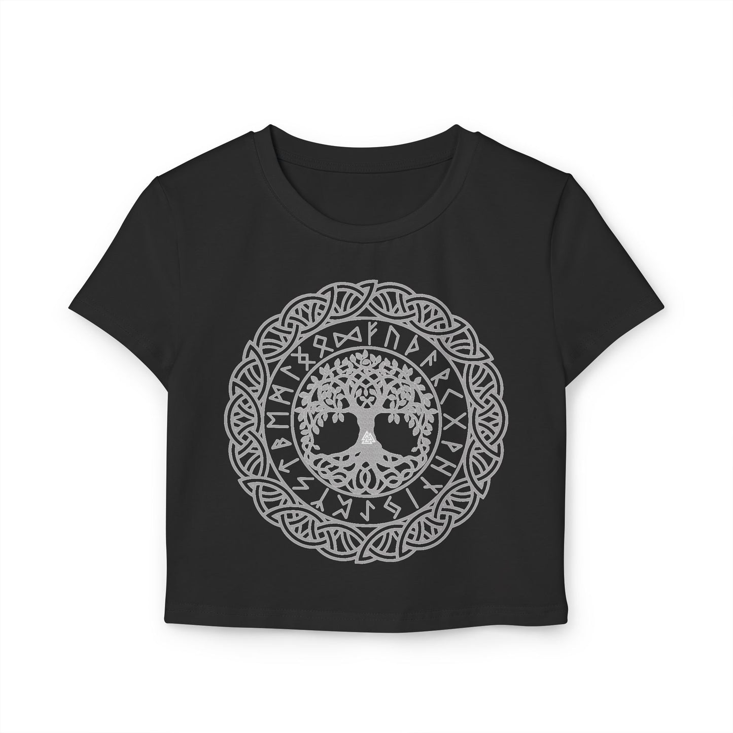 Women's Baby Yggdrasil Tee with Norse Elder Futhark Runes