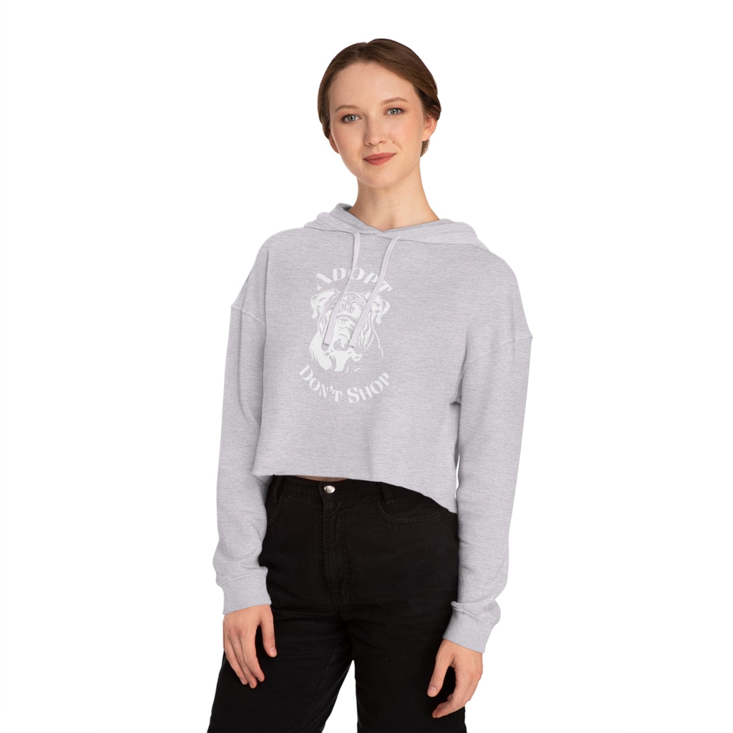 Women’s Cropped Hooded Adopt Don't Shop Sweatshirt