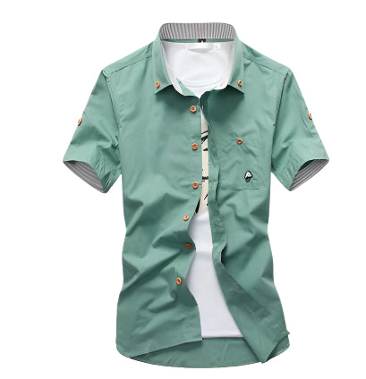 Embroidery Men's Mushroom Button Down Shirt