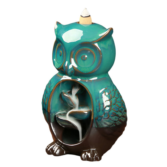 Ceramic Backflow Owl Incense Burner