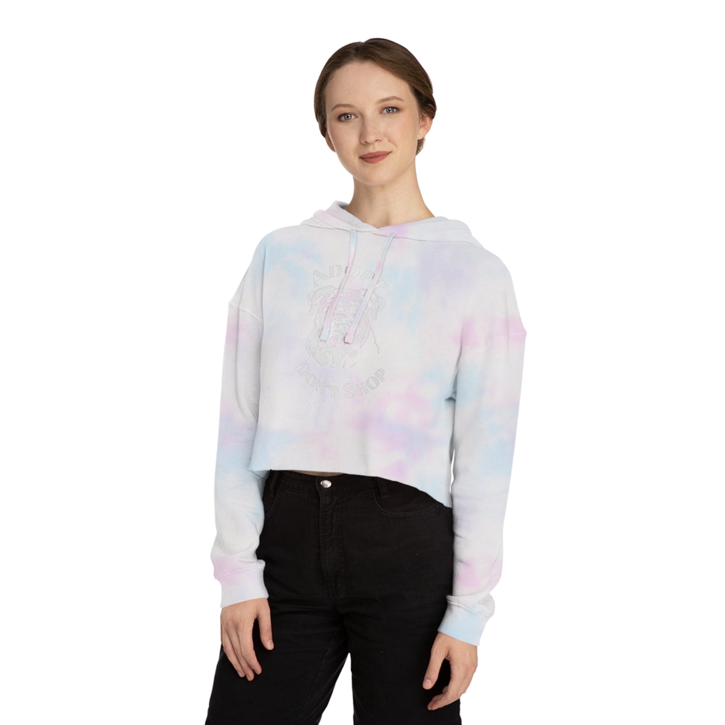 Women’s Cropped Hooded Adopt Don't Shop Sweatshirt