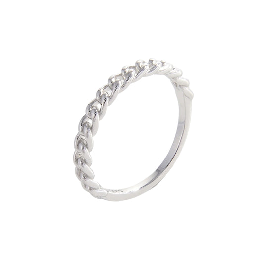 925 Sterling Silver Curb Chain Ring