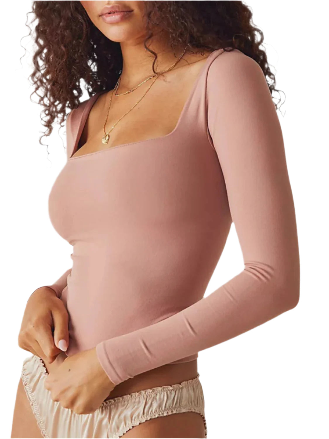 Square Neck Long Sleeve T-Shirt