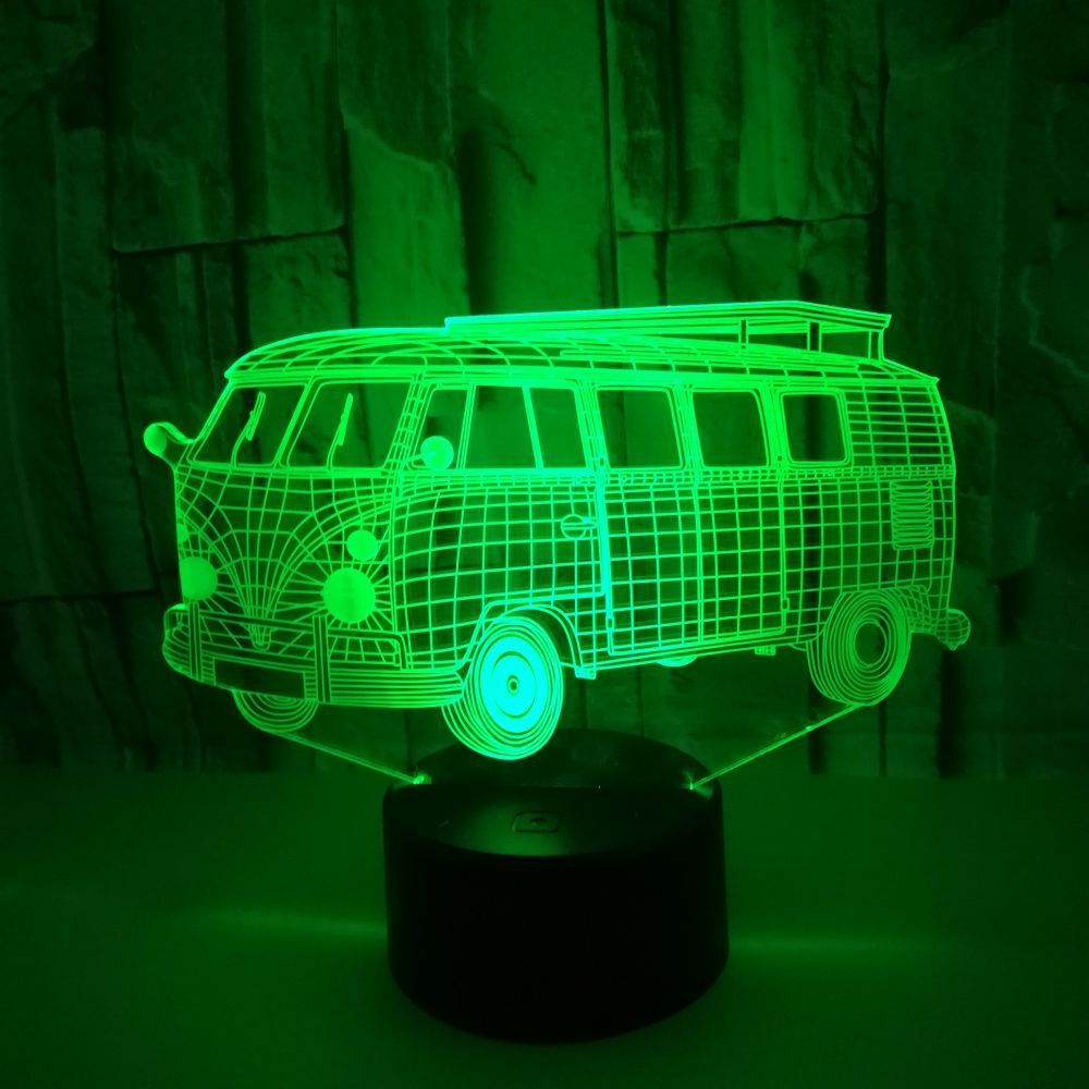 Happy Hippy Bus 3D Light