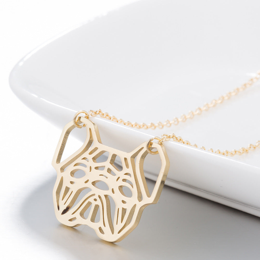 Stainless Steel Pug Necklace