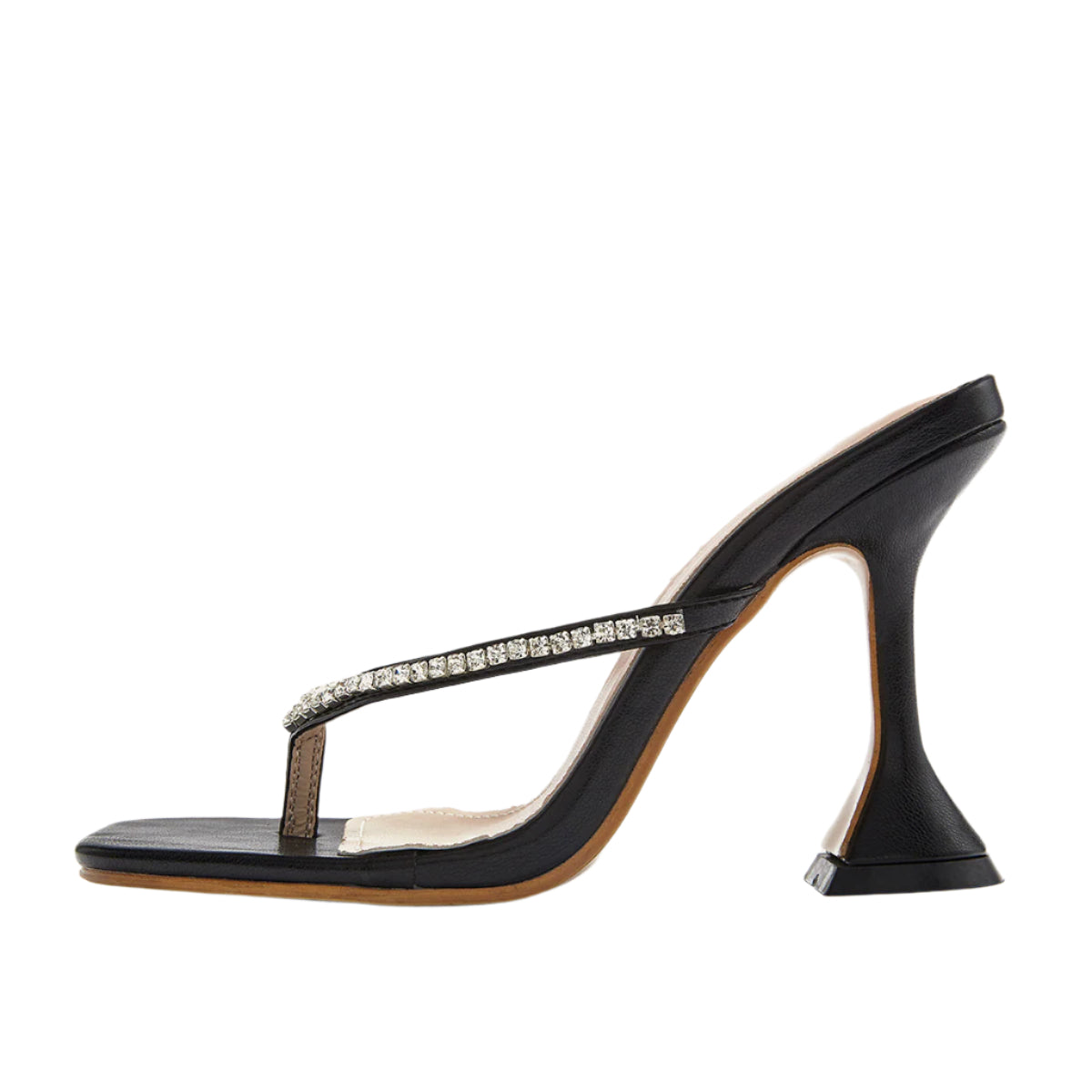 Square High Heel Rhinestone Sandals
