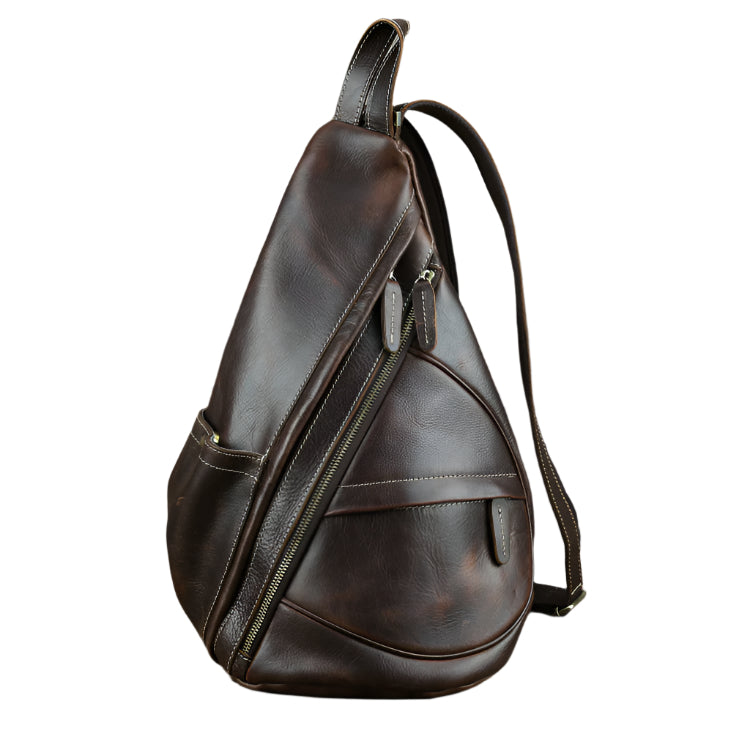Men's Cowhide Leather Chest Bag