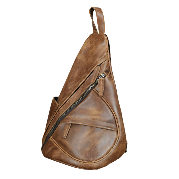 Men's Cowhide Leather Chest Bag