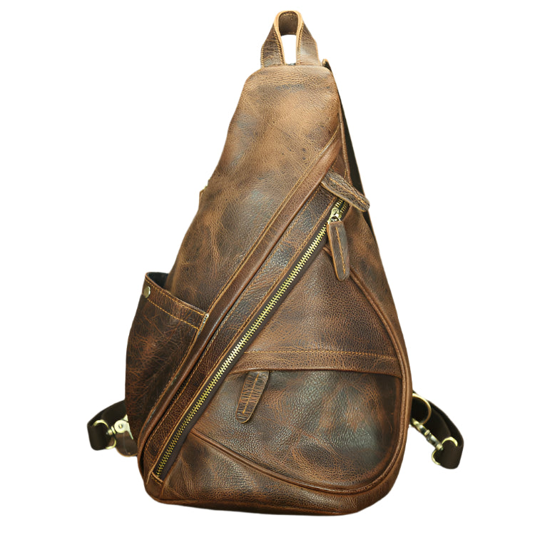 Men's Cowhide Leather Chest Bag