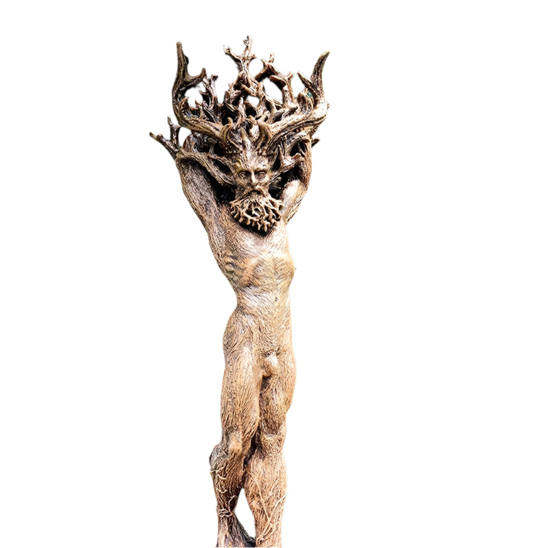 Green Man and Dryad Resin Altar Statues