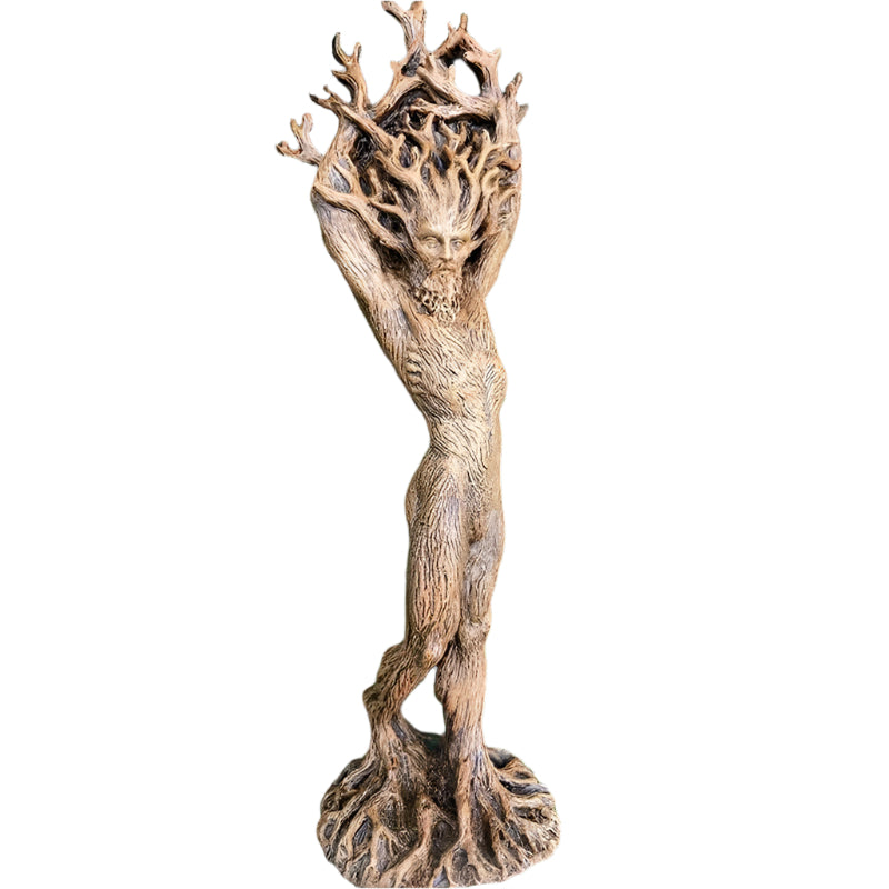 Green Man and Dryad Resin Altar Statues