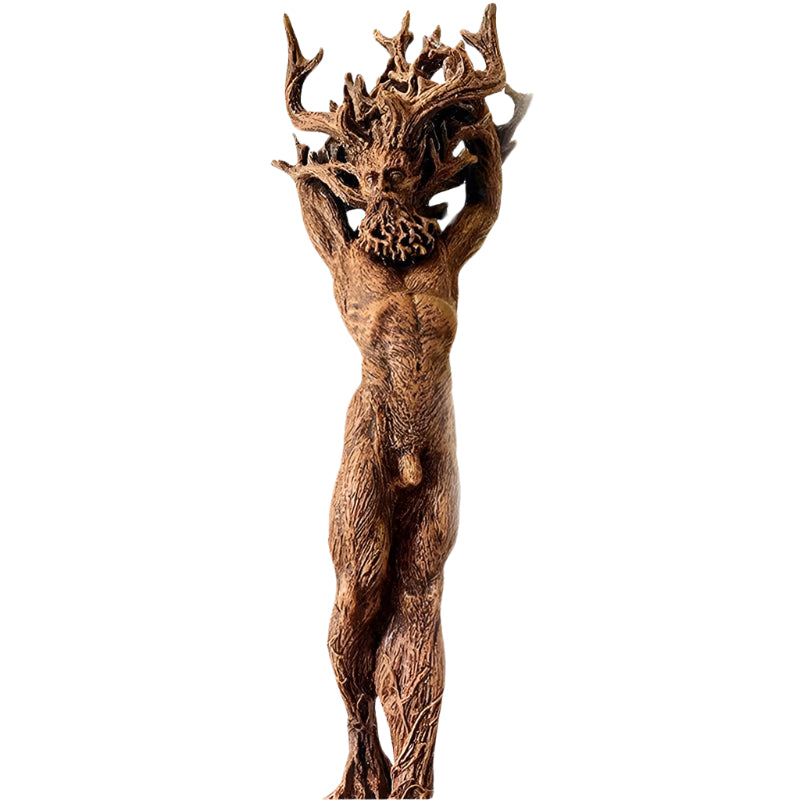 Green Man and Dryad Resin Altar Statues