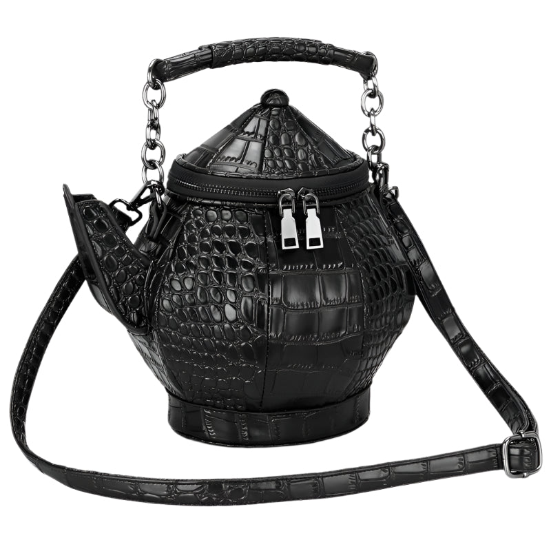 Teapot Embossed PU Leather Handbag