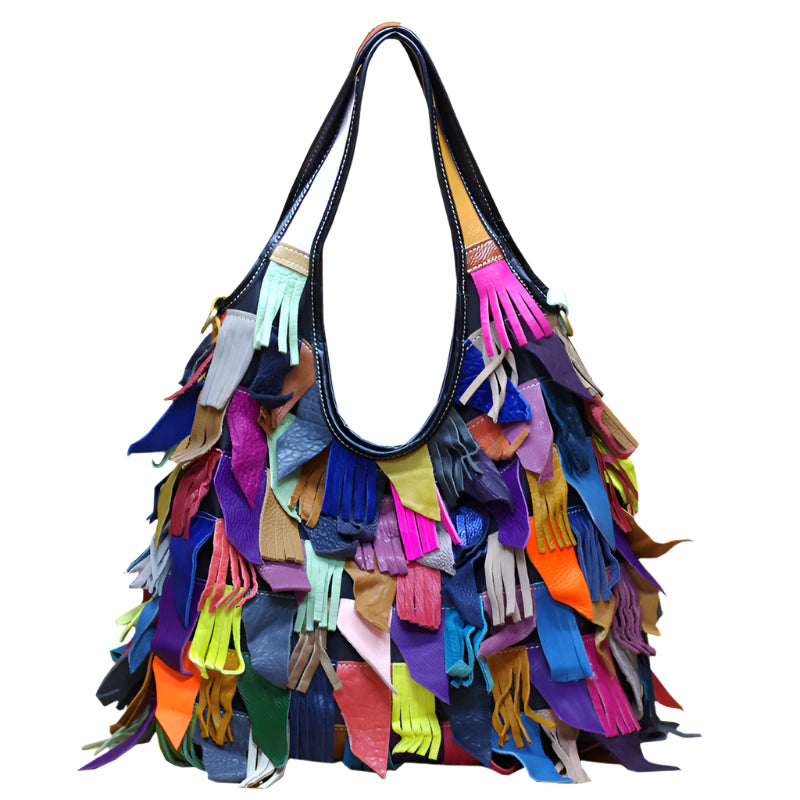 Cowhide Tassel Shoulder Bag