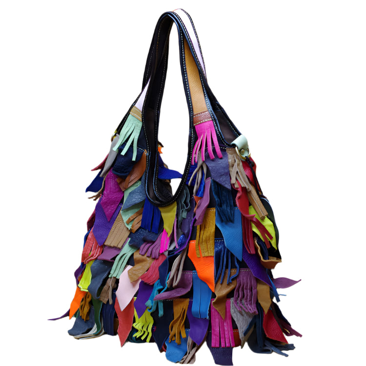 Cowhide Tassel Shoulder Bag