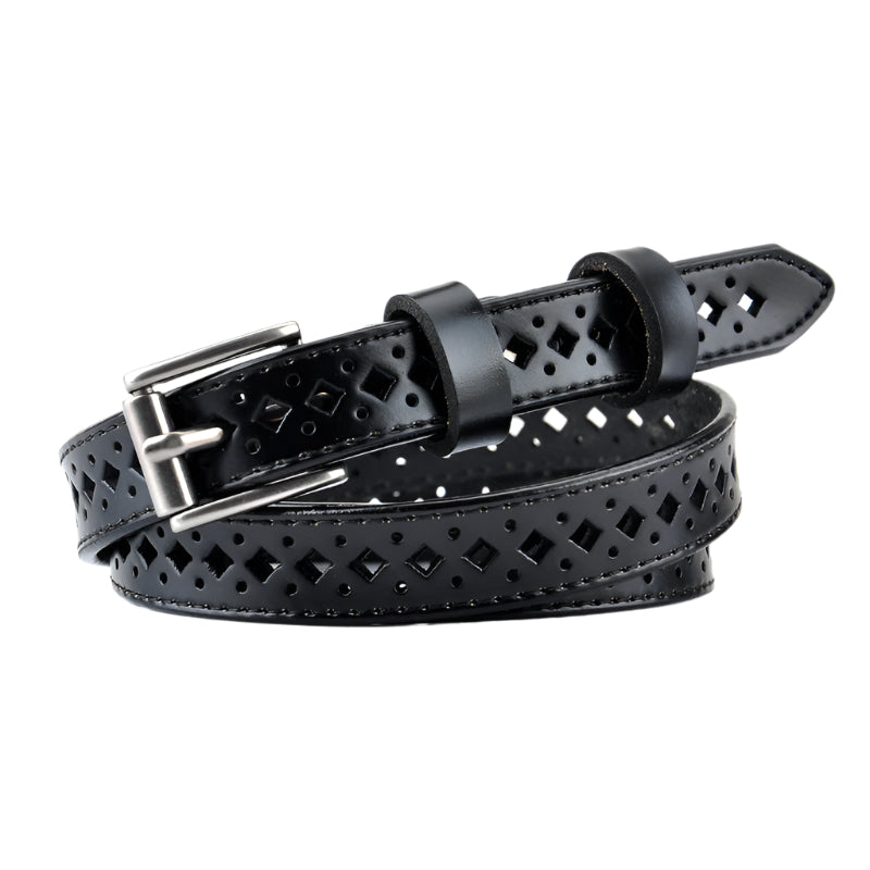 Cowhide Leather Cut Out Pattern Belt