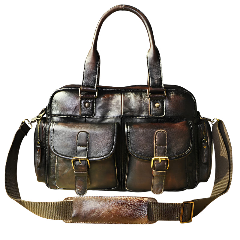 Men's Cowhide Leather Work and Travel Bag