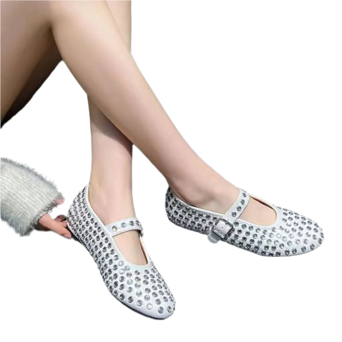 PU Leather Studded Flat Loafers