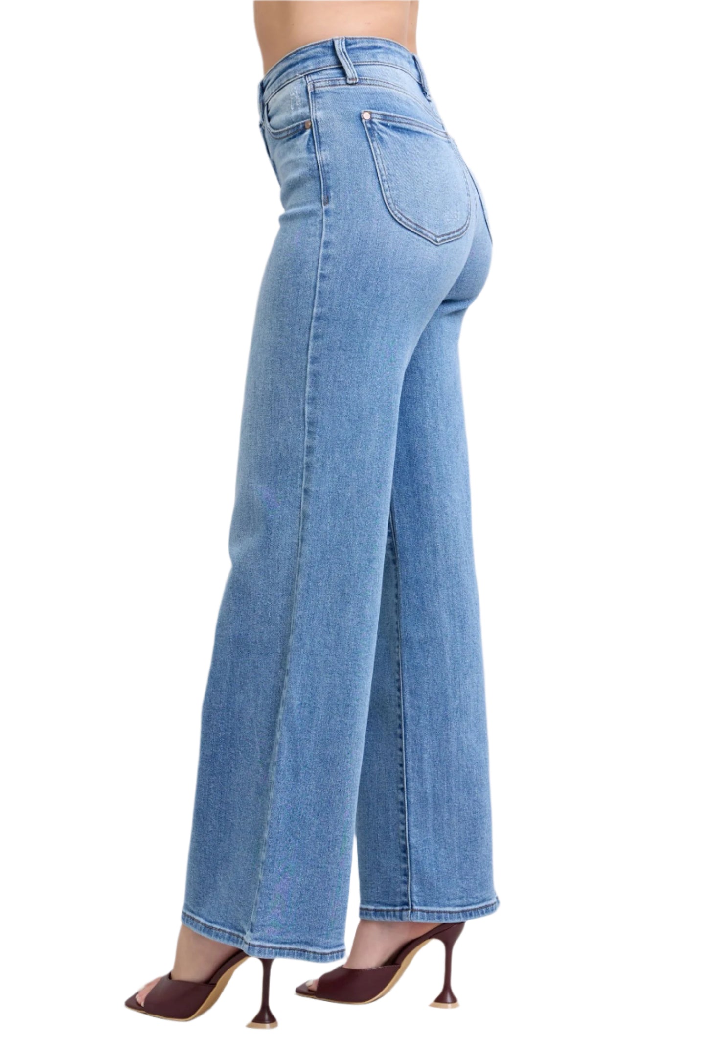Judy Blue Full Size Wide Leg Jeans with Pockets