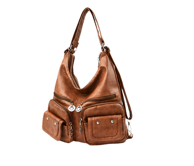 Soft PU Leather Textured Shoulder Bag