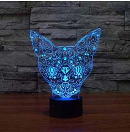 Color Changing 3D Cat LED Touch Light