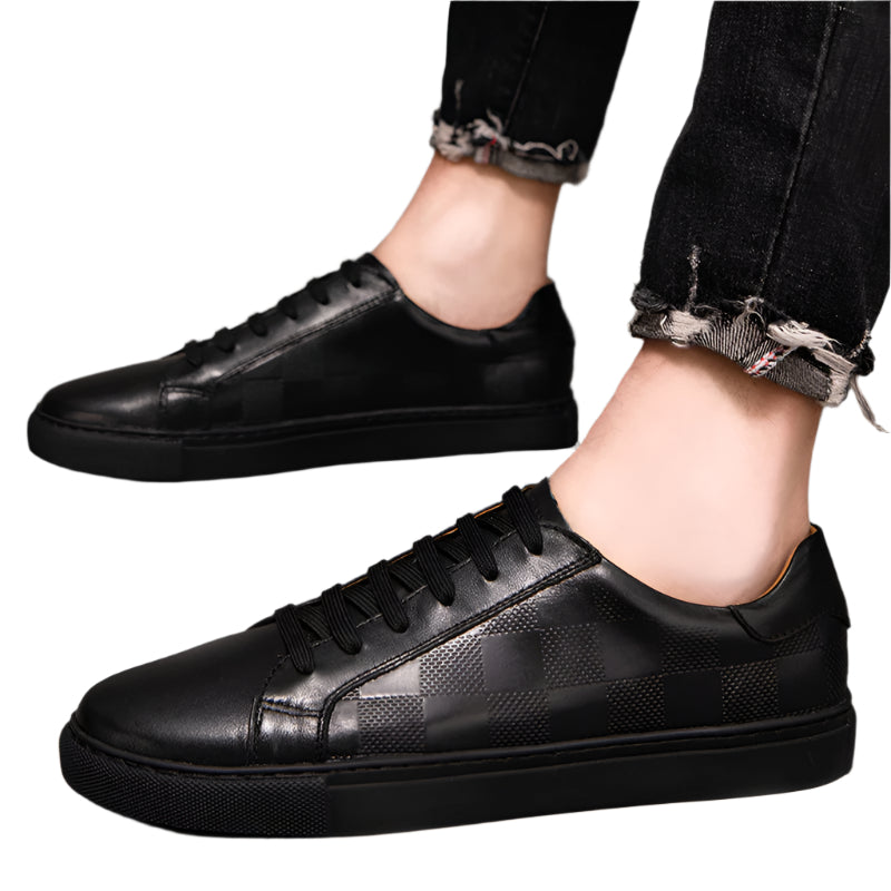 Men's Embossed Cowhide Leather Breathable Shoes