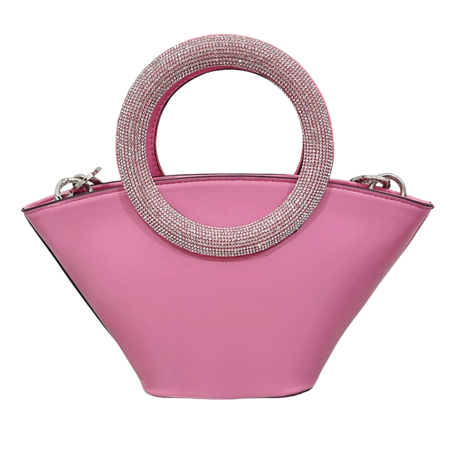 Embellished Handle Basket Handbag