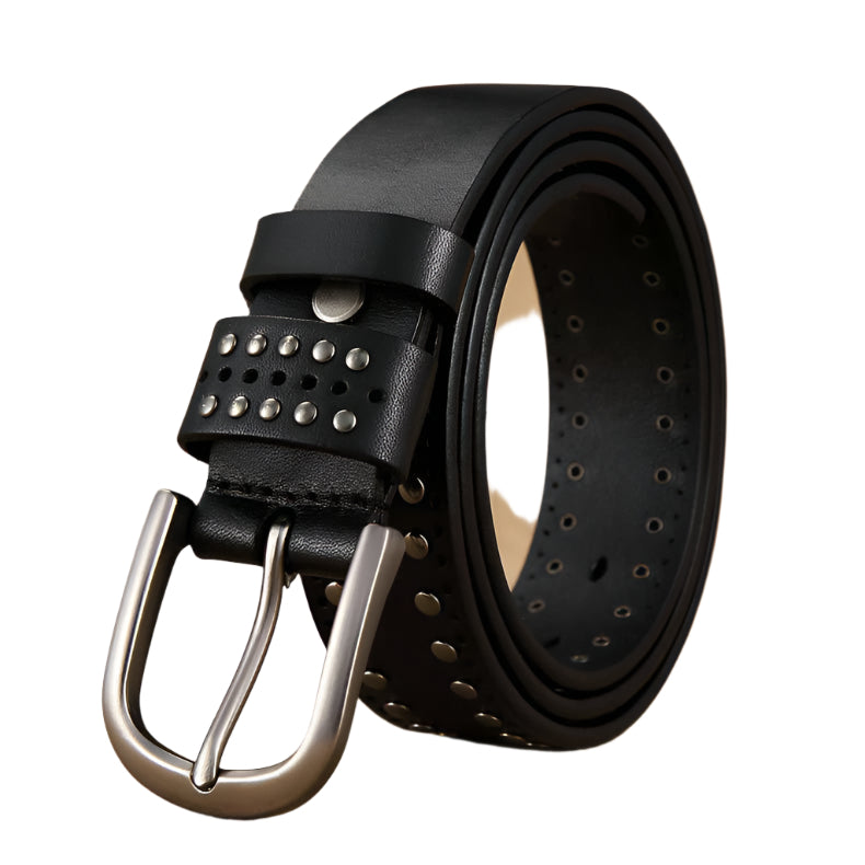 Riveted Cowhide Leather Belt