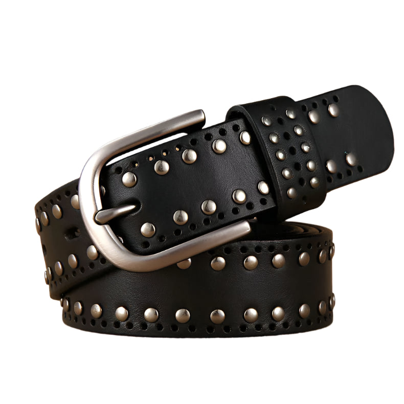 Riveted Cowhide Leather Belt