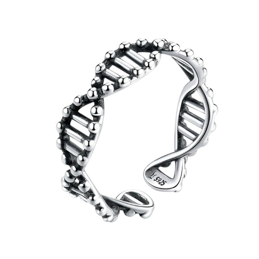 DNA Sterling Silver Adjustable Ring