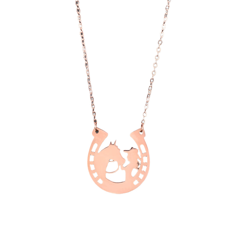Stainless Steel Horseshoe Cowgirl Necklace