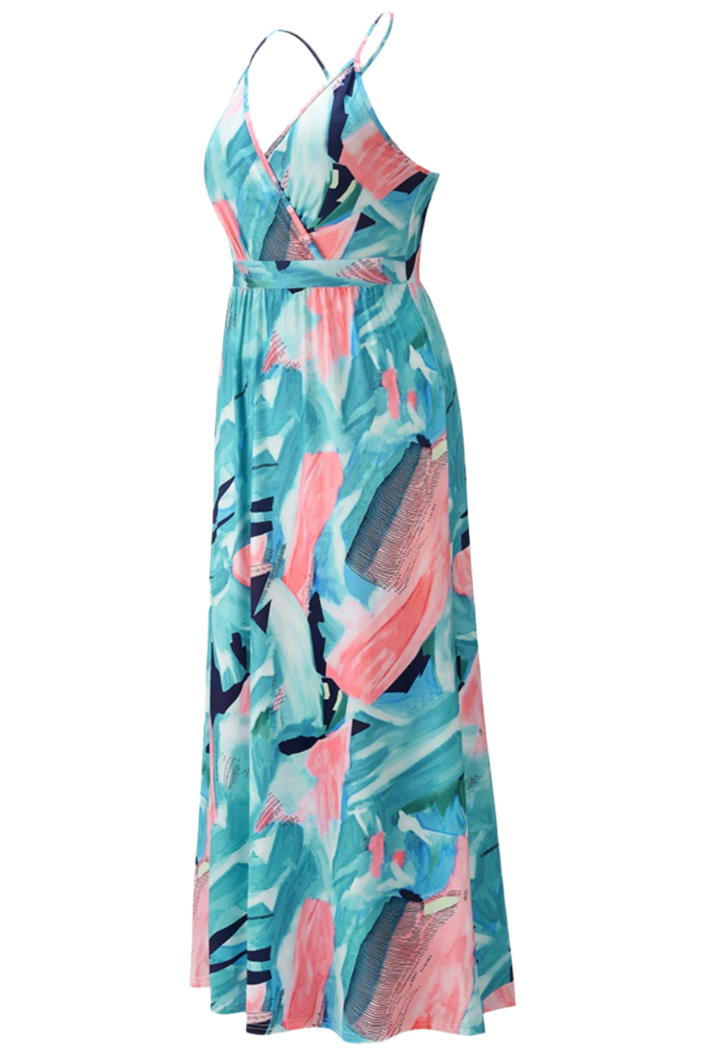 Crisscross Printed Surplice Cami Dress