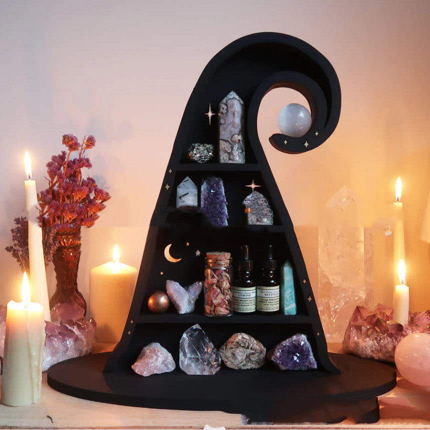 Resin Witch's Hat Crystal Display Shelf