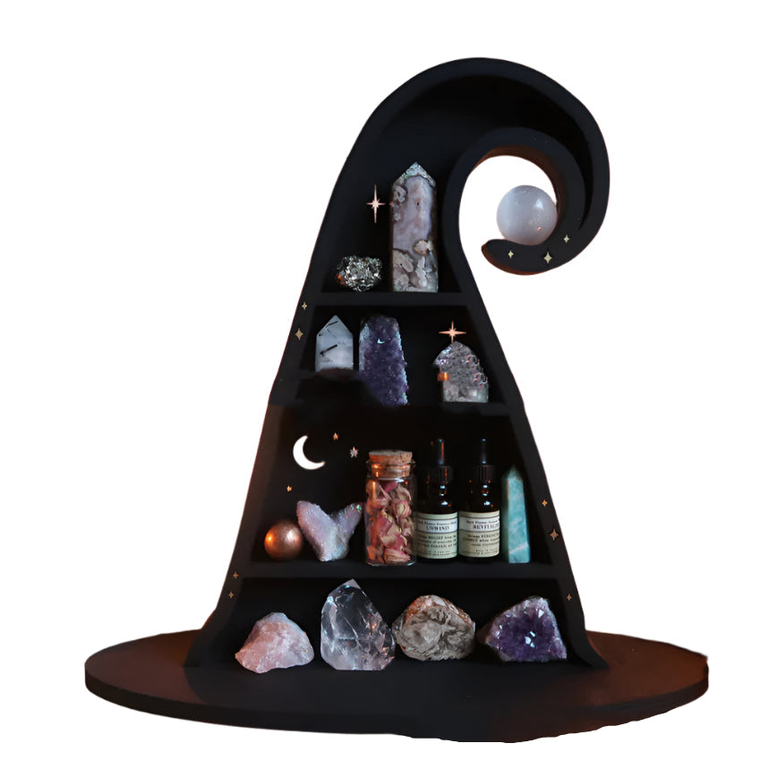 Resin Witch's Hat Crystal Display Shelf