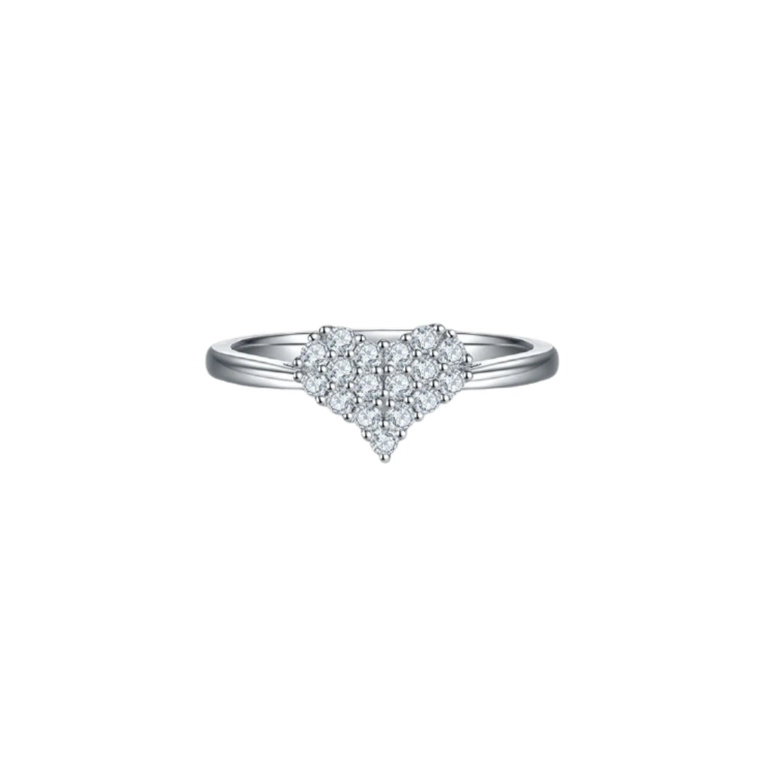 Moissanite 925 Sterling Silver Heart Ring