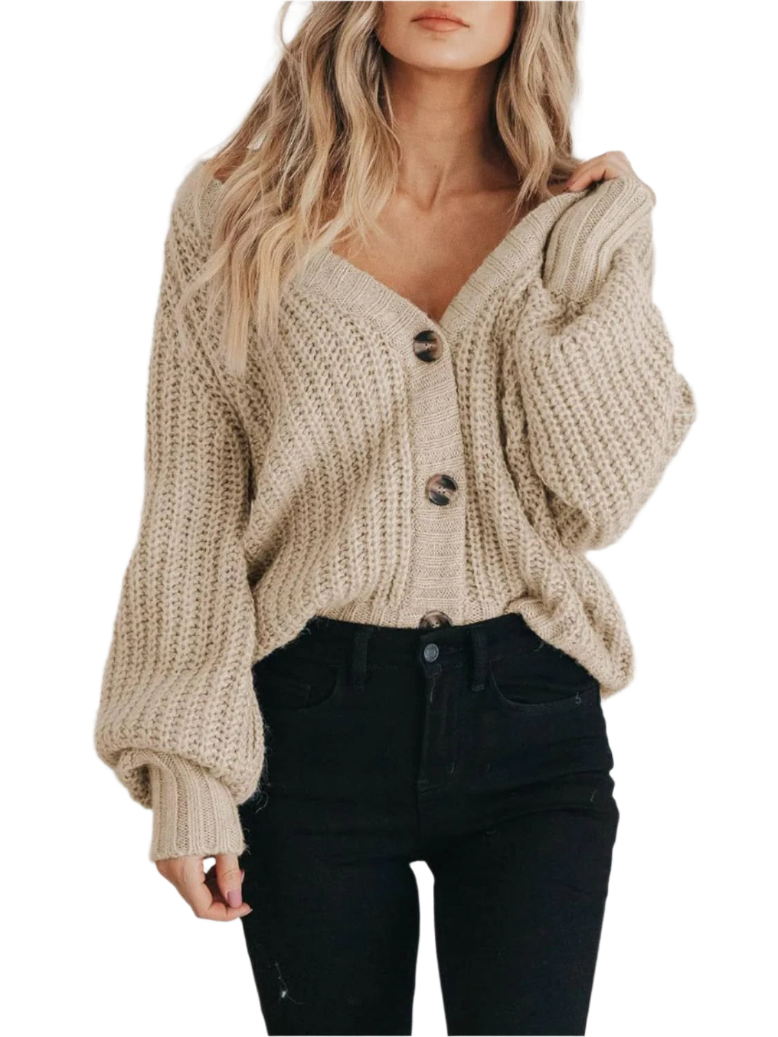 Button Up Long Sleeve Cardigan