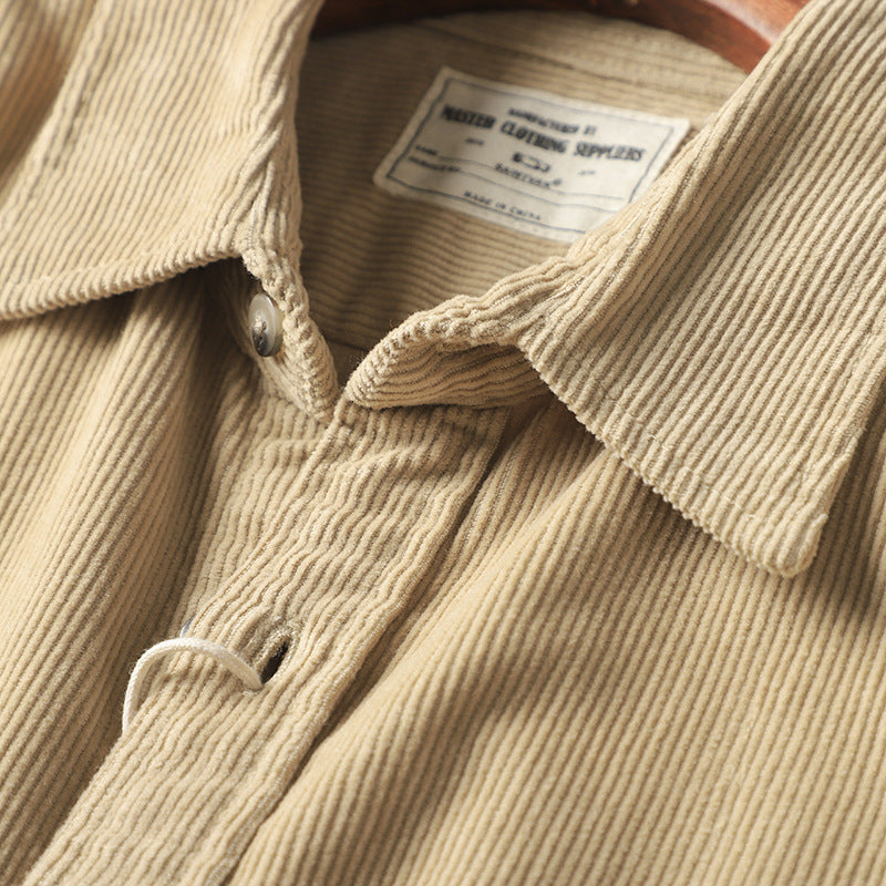 Men's Washed Corduroy Long Sleeve Shirt