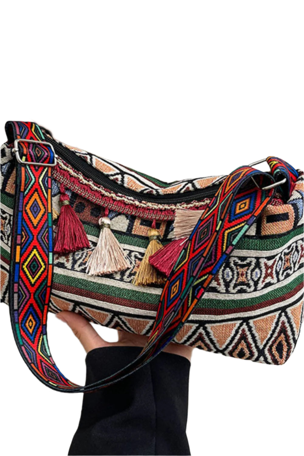 Tassel Adjustable Strap Shoulder Bag