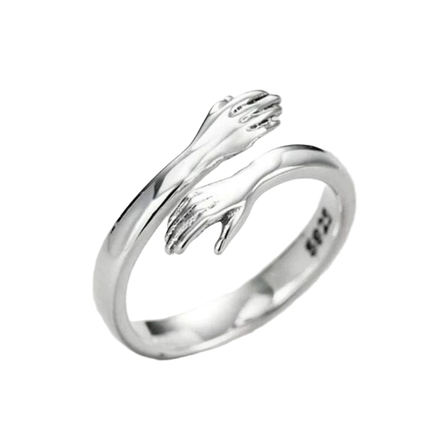 Hug Shape 925 Sterling Silver Bypass Ring