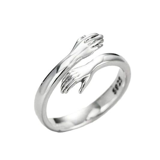 Hug Shape 925 Sterling Silver Bypass Ring