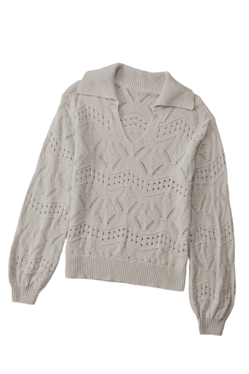 Hollow Out Johnny Collar Sweater