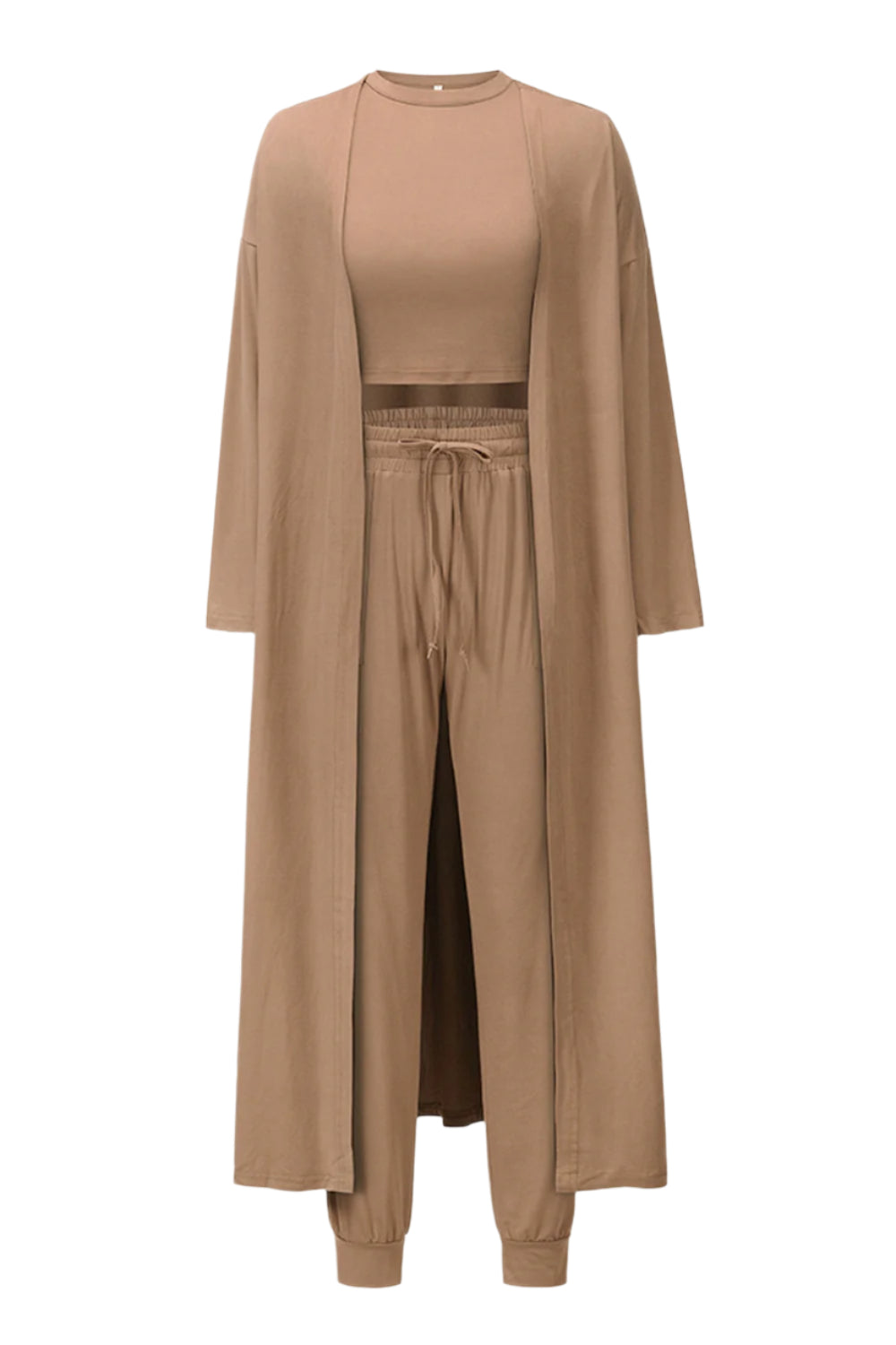 Tank, Pants, and Cardigan Set with Pockets