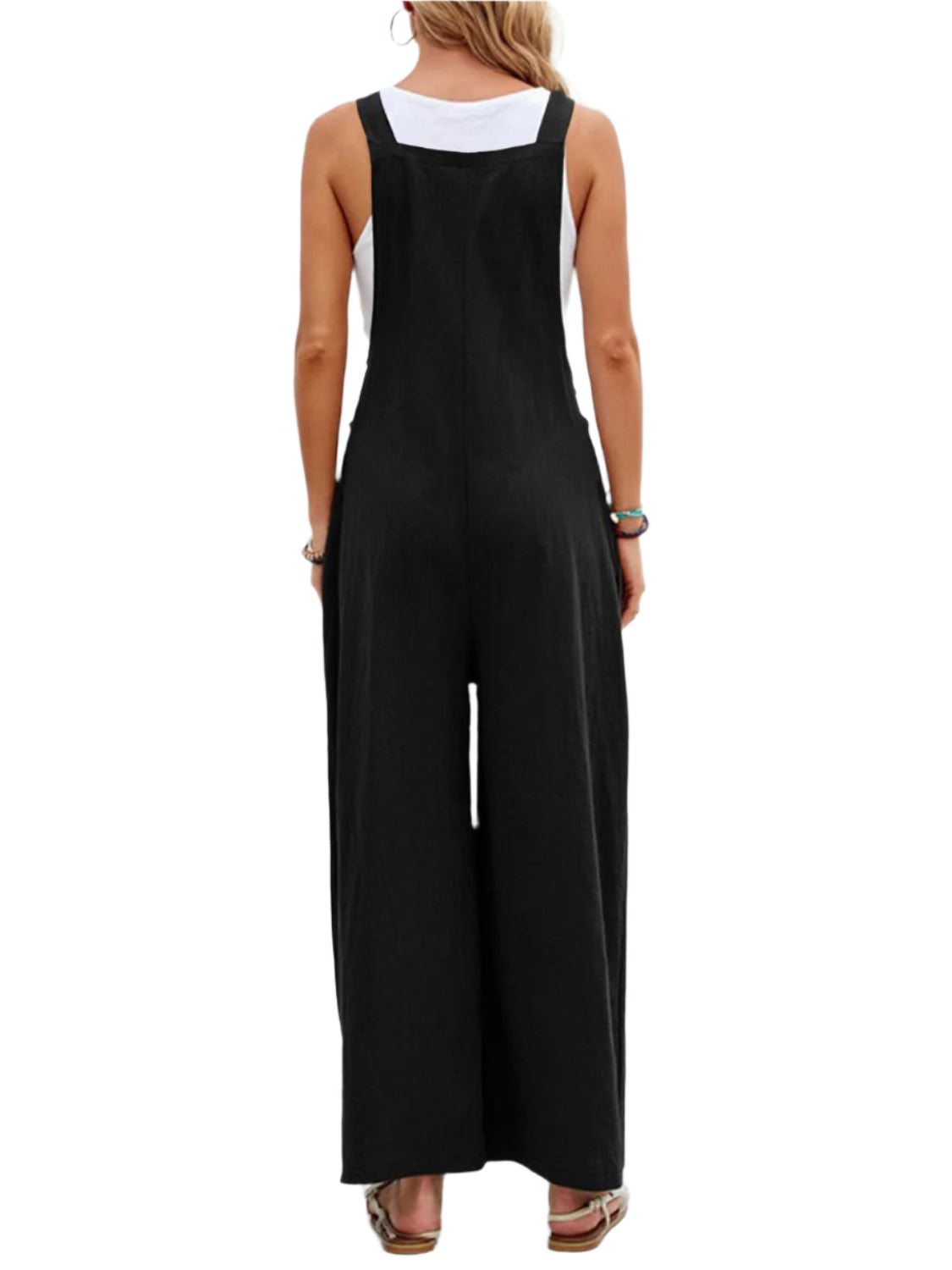 Full Size Square Neck Wide Strap Overalls