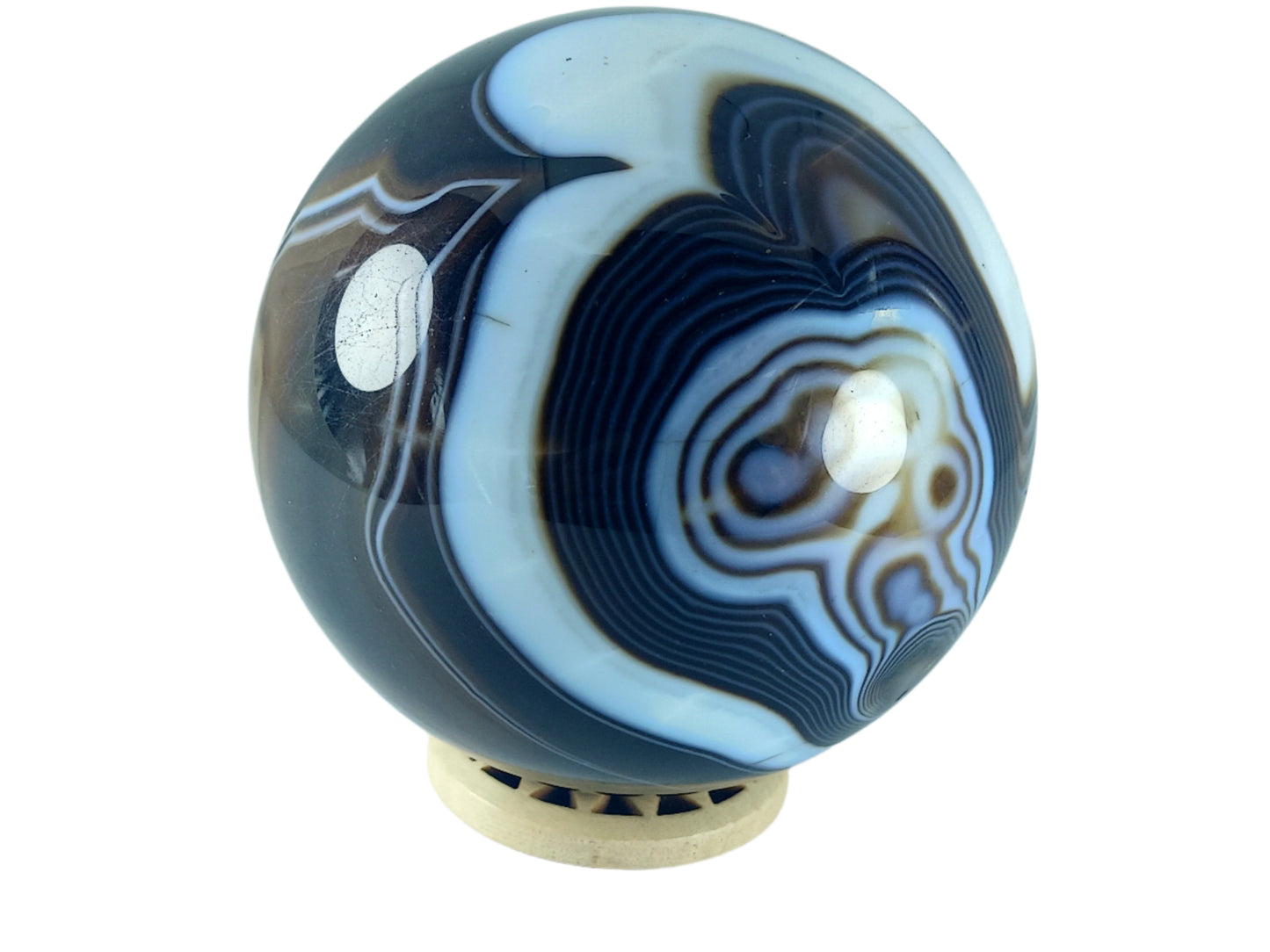 456G Black Sardonyx Crystal Sphere